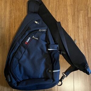Kaka sling bag crossbody backpack shoulder bag, black